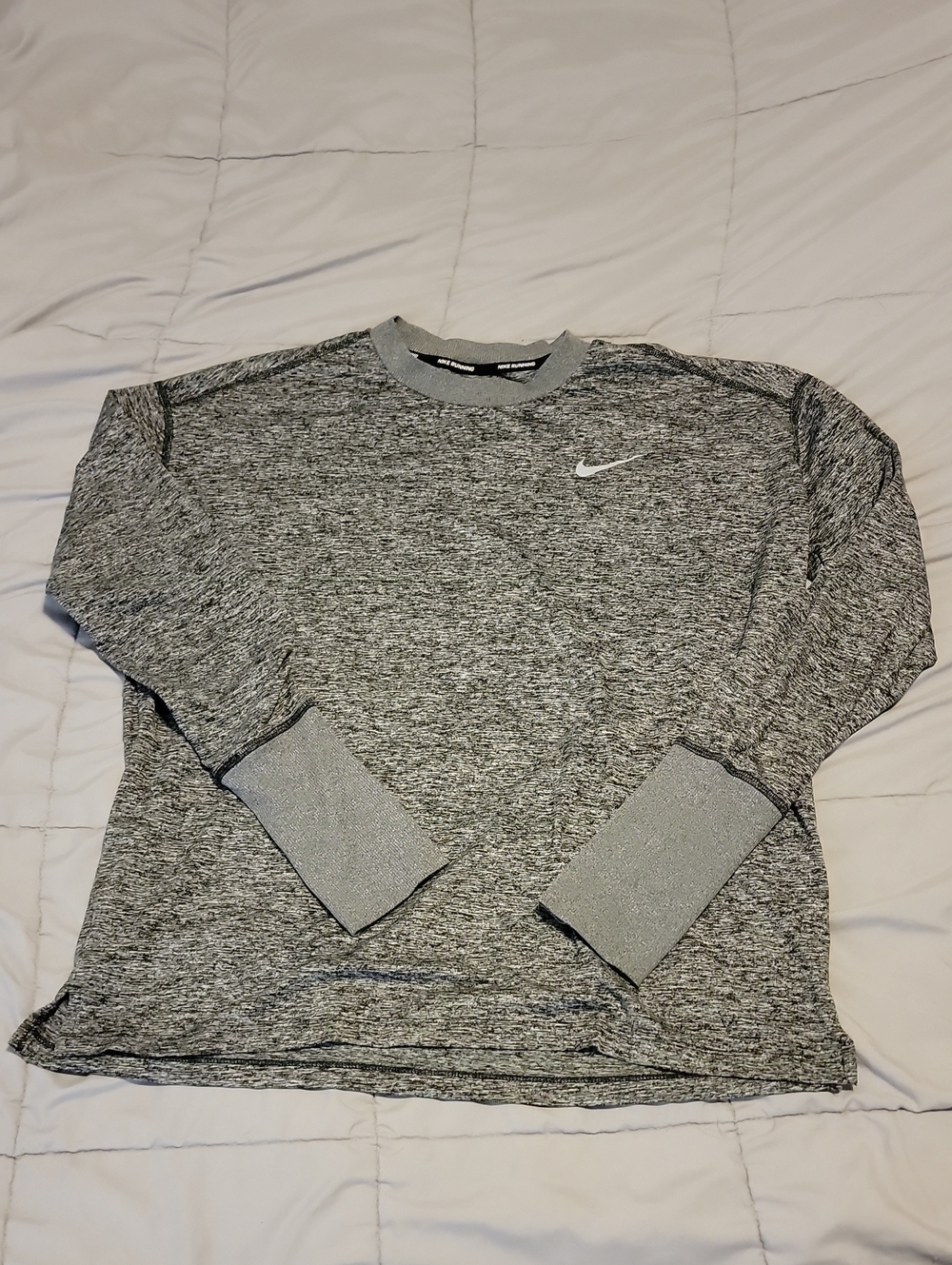 Nike Running Grey Heather Long-Sleeve Performance Crew